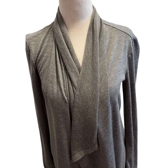 Ann Taylor Oversized Waterfall Open Front Cardigan Sweater Jacket Gray Size XS - Picture 5 of 8